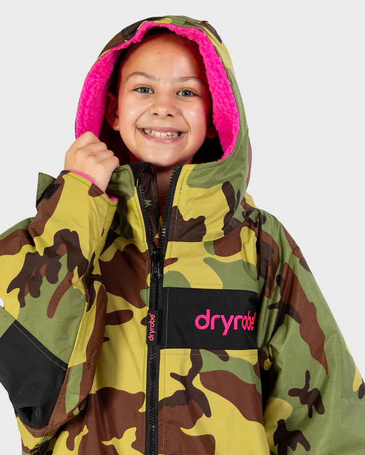 Dryrobe® REWORK - Camo Pink Black Advance Kids Change Robe