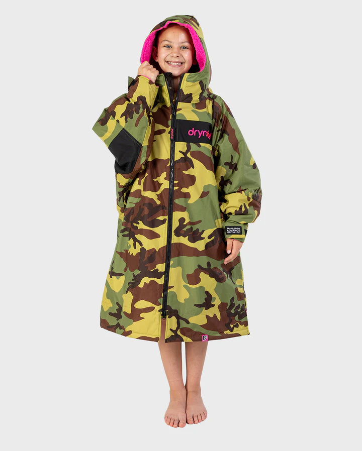Dryrobe® REWORK - Camo Pink Black Advance Kids Change Robe