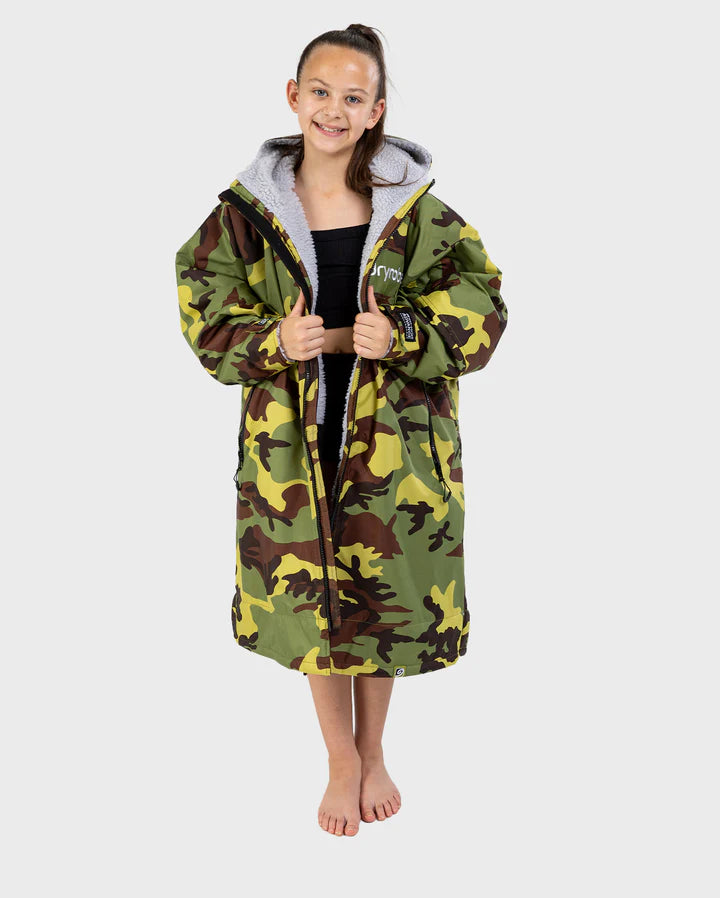 Dryrobe® REWORK - Camo Green Grey Advance Kids Change Robe