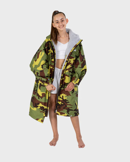 Dryrobe® REWORK - Camo Green Grey Advance Kids Change Robe