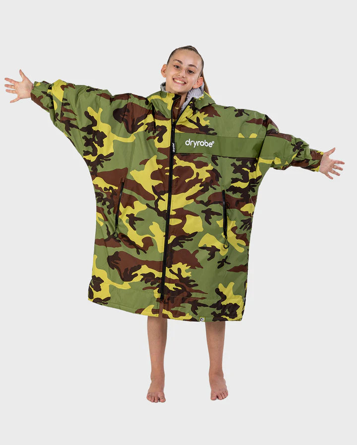 Dryrobe® REWORK - Camo Green Grey Advance Kids Change Robe
