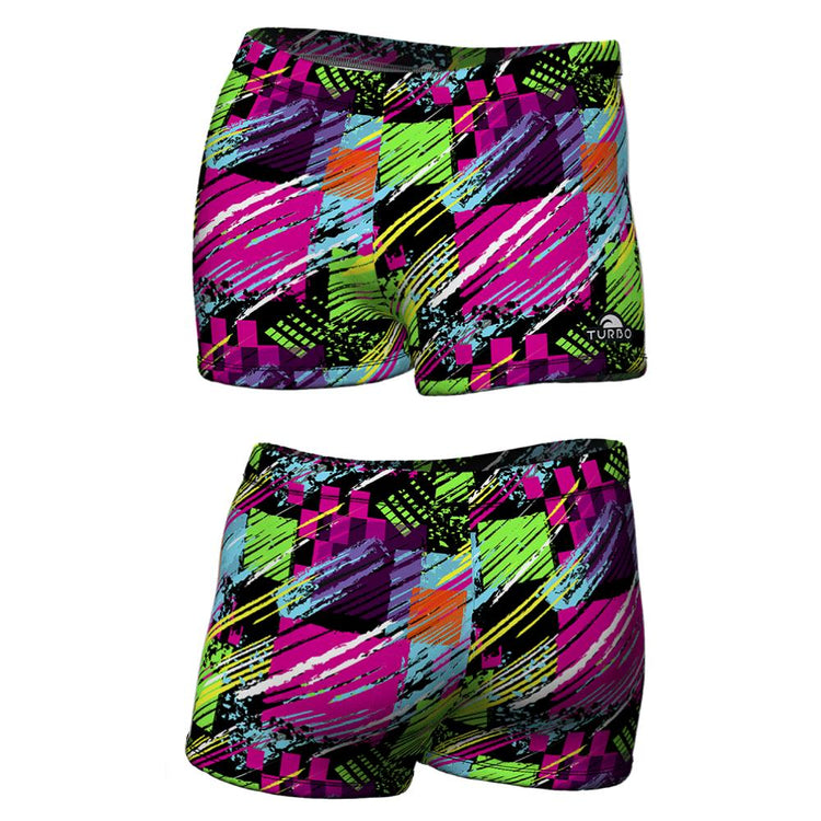 TURBO Boxer Full Square Flu - 73062316 Mens Swim Trunks / Shorts