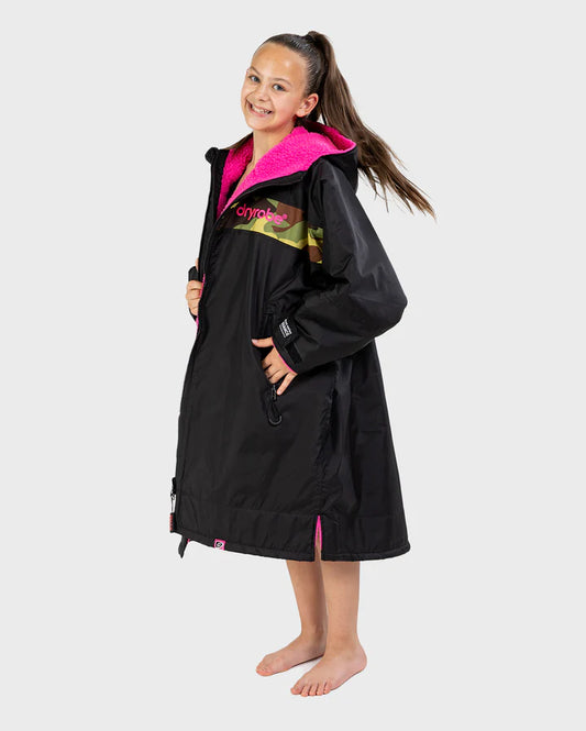 Dryrobe® REWORK - Black Pink Camo Advance Kids Change robe