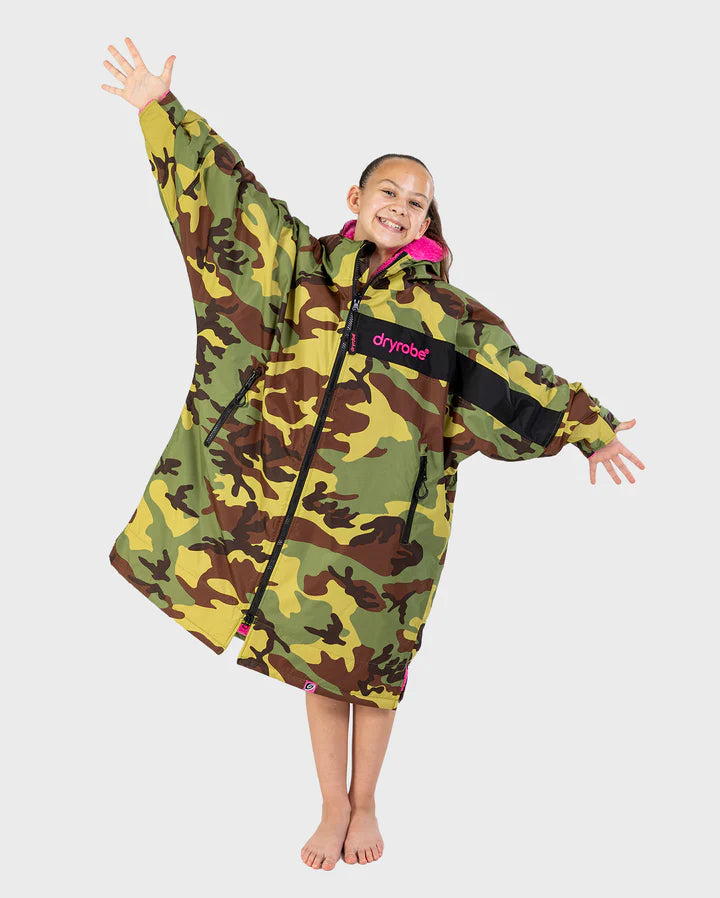 Dryrobe® REWORK - Camo Pink Black Advance Kids Change Robe