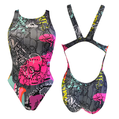 TURBO SWIMSUIT SWIMMING WOMEN WALL SKULL