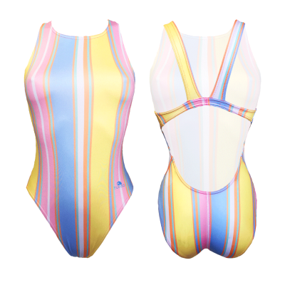 TURBO SWIMSUIT WIDE STRAP PASTEL STRIPES