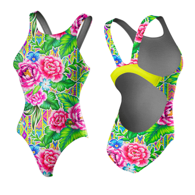 TURBO SWIMSUIT WIDE STRAP KING FLOWER