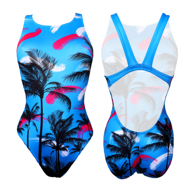 TURBO SWIMSUIT WIDE STRAP BLUE PALM