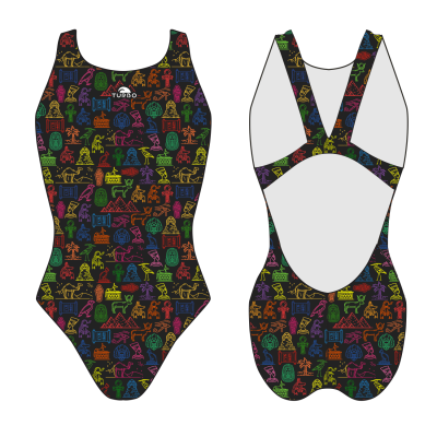 TURBO SWIMSUIT WIDE STRAP SIGNS FLUO