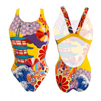 TURBO SWIMSUIT WIDE STRAP JAPANESE-TEMPLE