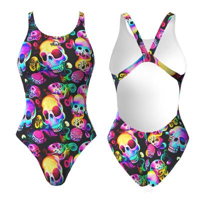 TURBO SWIMSUIT WIDE STRAP LASER SKULL