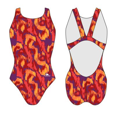 TURBO SWIMSUIT WIDE STRAP RED IKAT