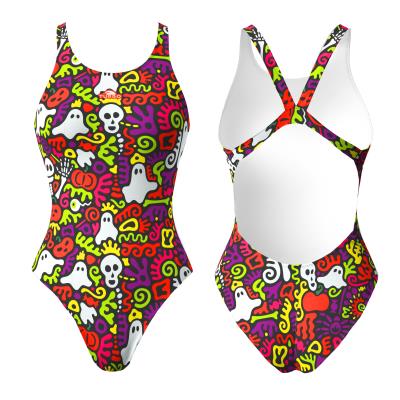 TURBO SWIMSUIT WIDE STRAP SPOOKY NEON