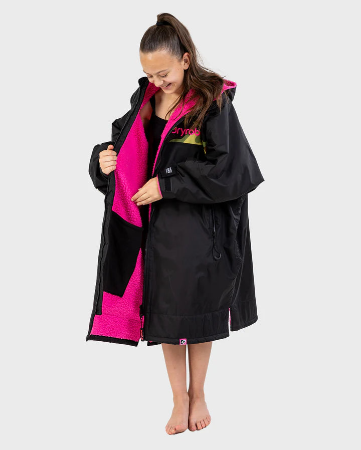 Dryrobe® REWORK - Black Pink Camo Advance Kids Change robe