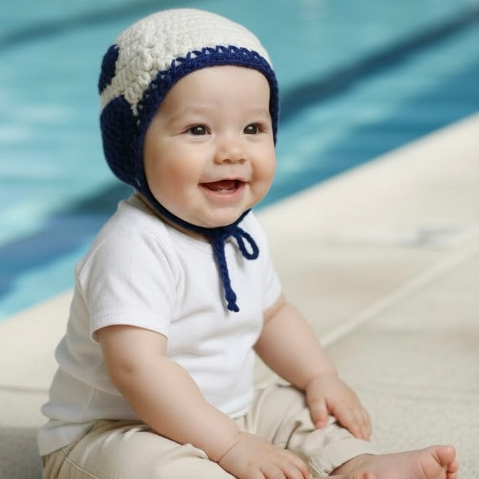 SHOALO Customised - Water Polo Crocheted / Knitted Babies Cap / Hat + NUMBER