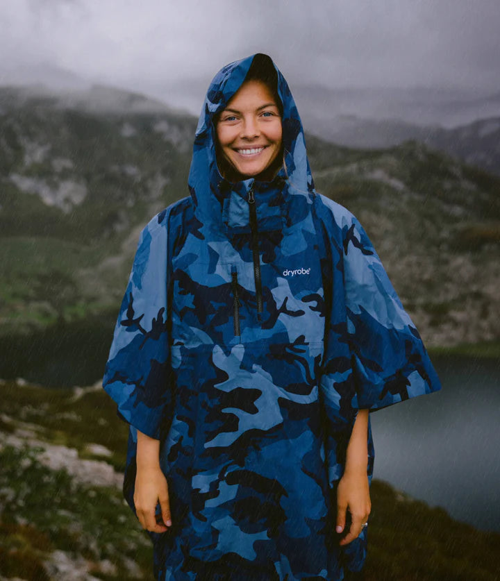 Dryrobe® Blue Camo One Size Rainproof Poncho