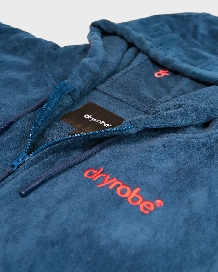 Dryrobe® Deep Sea Blue Full-Zip Organic Towel Robe