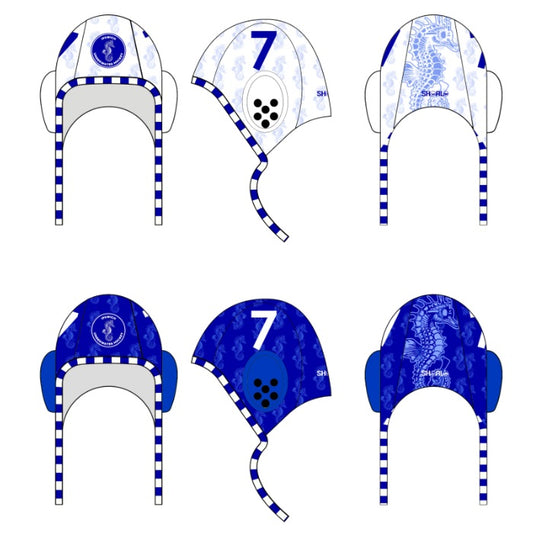 SHOALO Customised - Ipswich UWH Water Polo Caps (HARD PLASTIC EAR GUARDS) - SINGLE