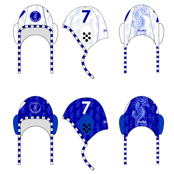 SHOALO Customised - Ipswich UWH Water Polo Caps (HARD PLASTIC EAR GUARDS) - SINGLE