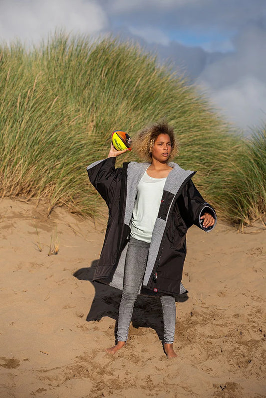 Dryrobe® Black Grey Easy-Fit Kids Advance Changing Robe