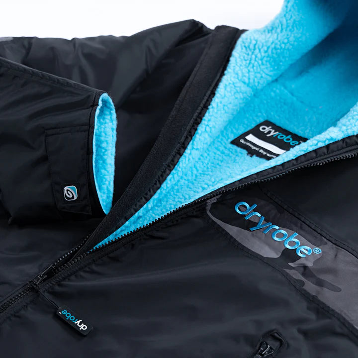 Dryrobe® REWORK - Black Blue Camo Advance Kids Changing Robe
