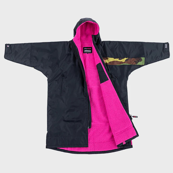 Dryrobe® REWORK - Black Pink Camo Advance Kids Change robe