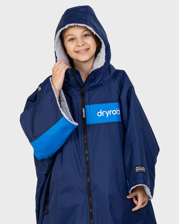 Dryrobe® REWORK - Navy Grey Cobalt Easy-Fit Kids Advance Changing Robe