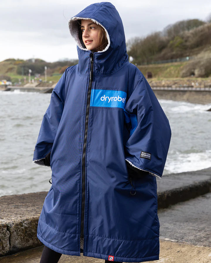 Dryrobe® REWORK - Navy Grey Cobalt Easy-Fit Kids Advance Changing Robe