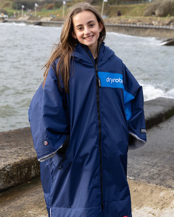 Dryrobe® REWORK - Navy Grey Cobalt Easy-Fit Kids Advance Changing Robe