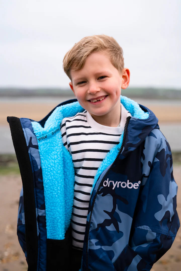 Dryrobe® Blue Camo Blue Kids Advance Changing Robe