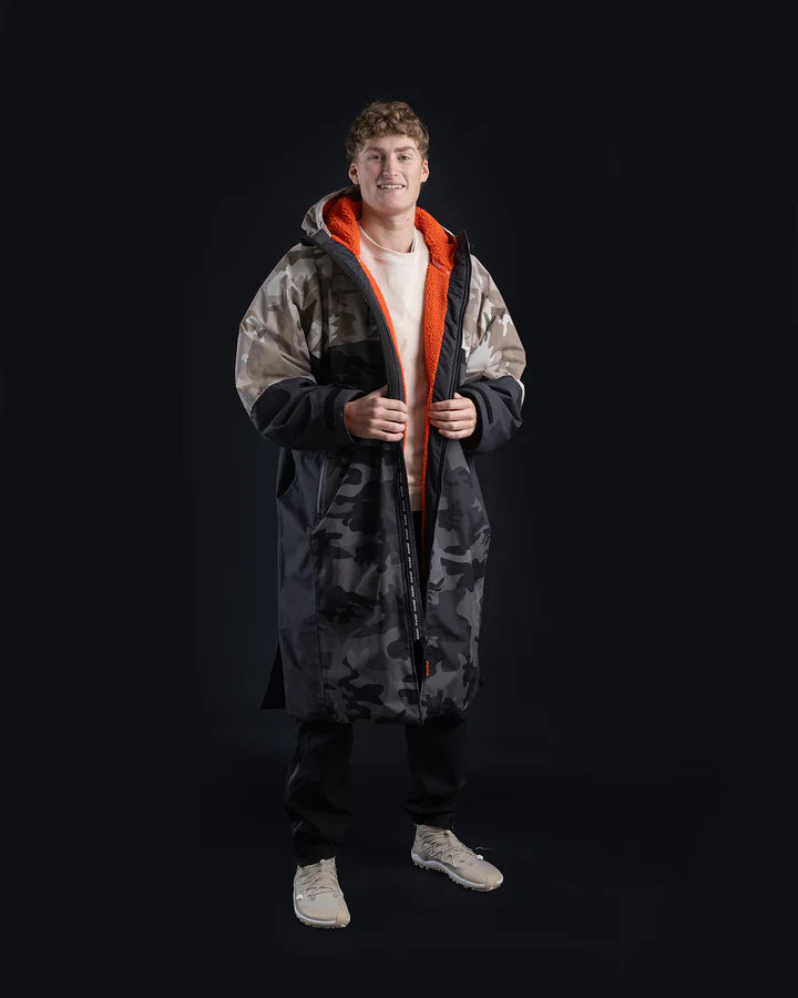 Dryrobe® Sand Camo Orange Nexus Changing Robe / Parka
