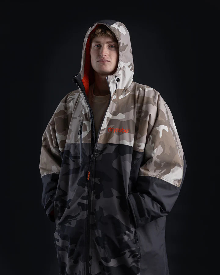 Dryrobe® Sand Camo Orange Nexus Changing Robe / Parka
