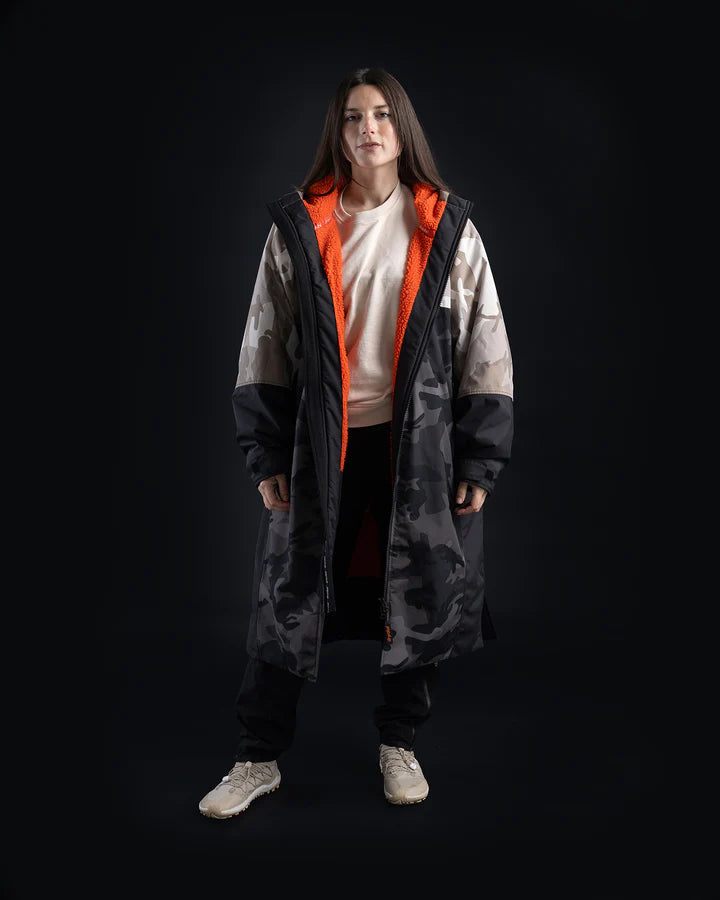 Dryrobe® Sand Camo Orange Nexus Changing Robe / Parka