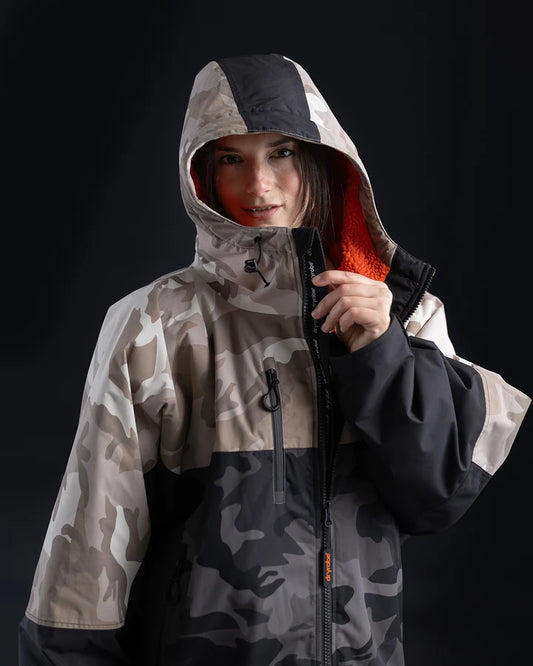 Dryrobe® Sand Camo Orange Nexus Changing Robe / Parka