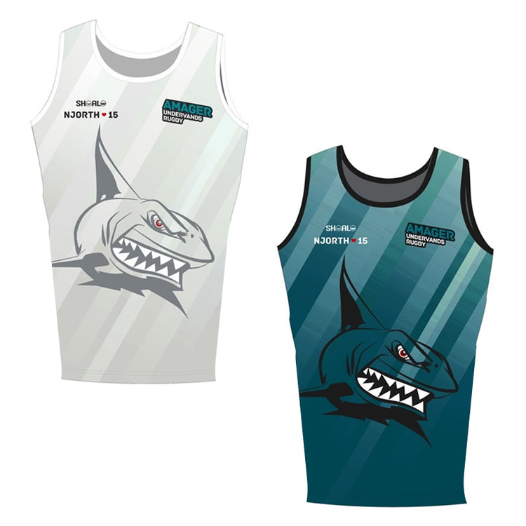 SHOALO Customised - Amager UWR Unisex CONTOUR TECH Vest (Singlet / Jersey) + NAME + NUMBER* To be worn in the pool