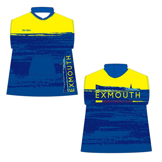 SHOALO Customised - Exmouth Beach Rescue Club ADULTS Unisex Hooded Towel / Changing Robe / Poncho