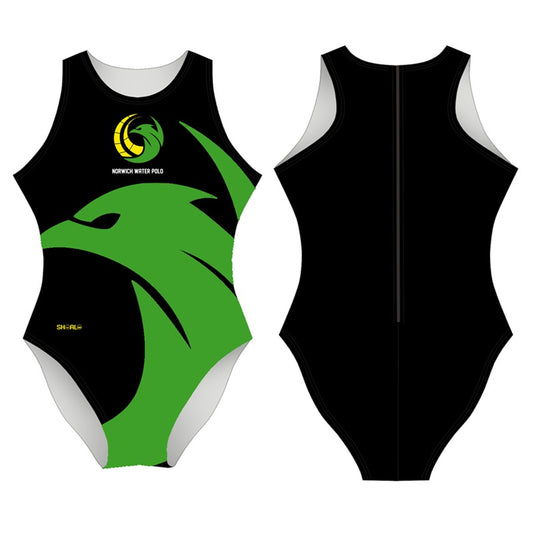 SHOALO Customised - Norwich Womens Water Polo Suits ** DESIGN 2 - BIRD **