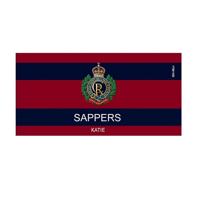 SHOALO Customised - Royal Engineers (SAPPERS) Beach Towel + NAME