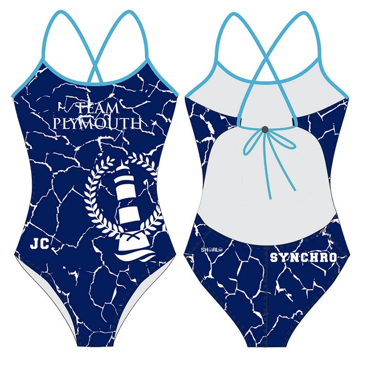 SHOALO Customised - Plymouth University (Artistic Swimming) Womens W32 Tieback Swimsuit + INITIALS