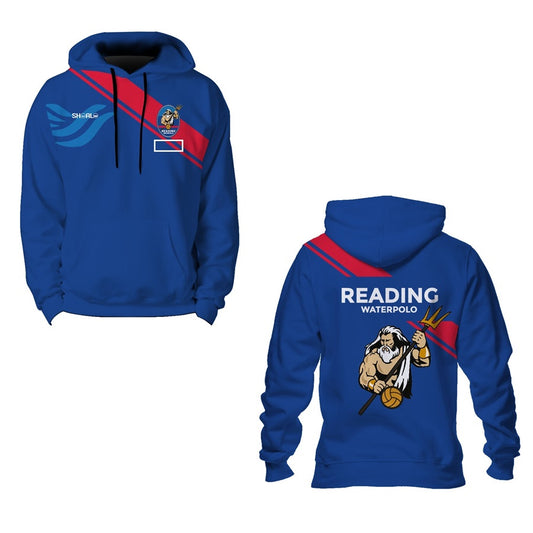 SHOALO Customised - Reading Unisex Hoody / Hoodie (no zip) ALL OVER PRINT - POLYESTER + NAME