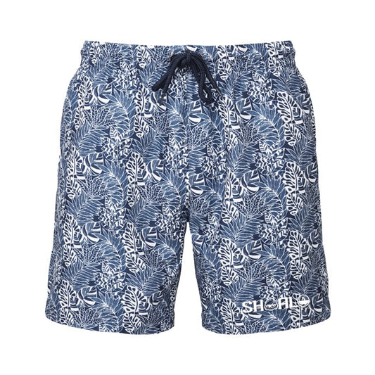 SHOALO Navy Leaf - Mens Beach Shorts