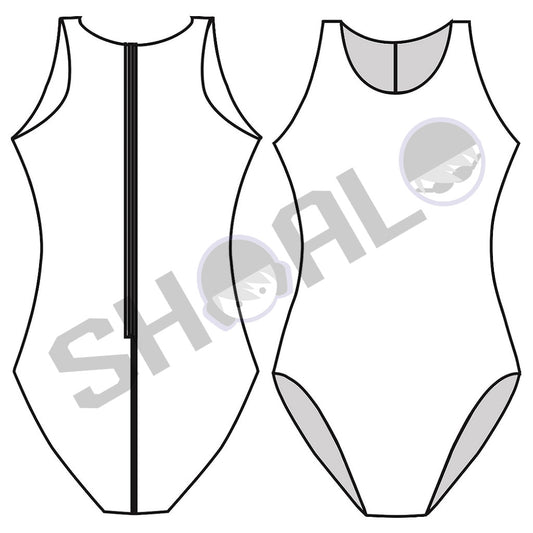 SHOALO Custom Design - Womens Water Polo Zipback Swimsuit (INTERNATIONAL CUT)