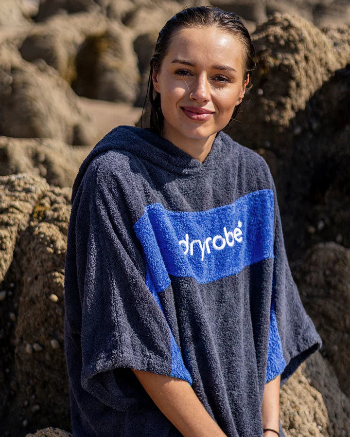 Dryrobe® REWORK - Navy Royal Blue Organic Towel Changing Robe