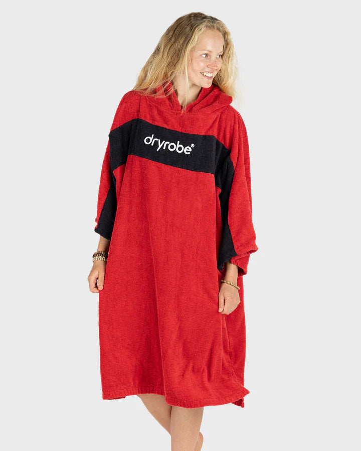 Dryrobe® REWORK - Red Black Organic Towel Changing Robe