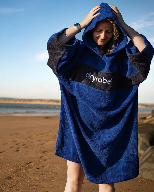 Dryrobe® REWORK - Royal Blue Navy Organic Towel Changing Robe