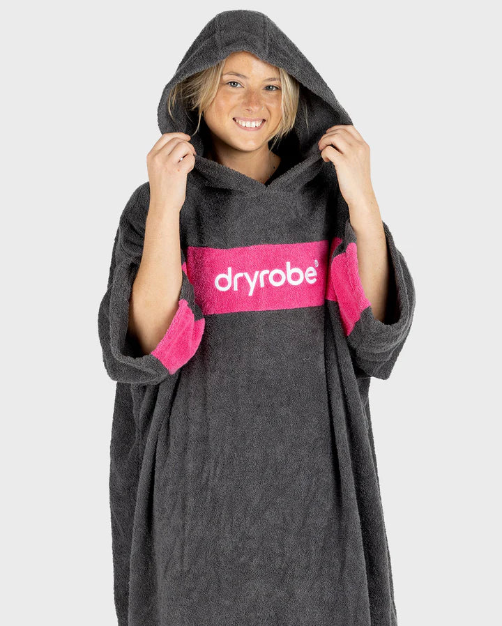 Dryrobe® REWORK - Slate Grey Pink Organic Towel Changing Robe