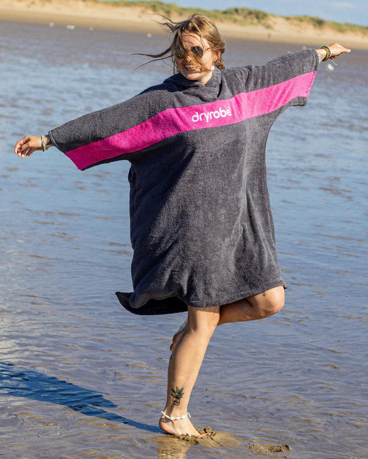 Dryrobe® REWORK - Slate Grey Pink Organic Towel Changing Robe