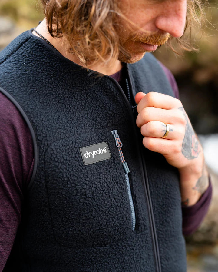 Dryrobe® Black Thermal Unisex Fleece Gilet