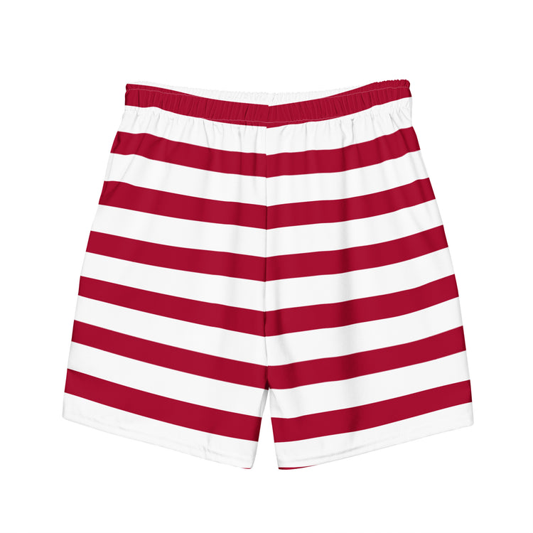 SHOALO Red & White - Men's Swimming Shorts