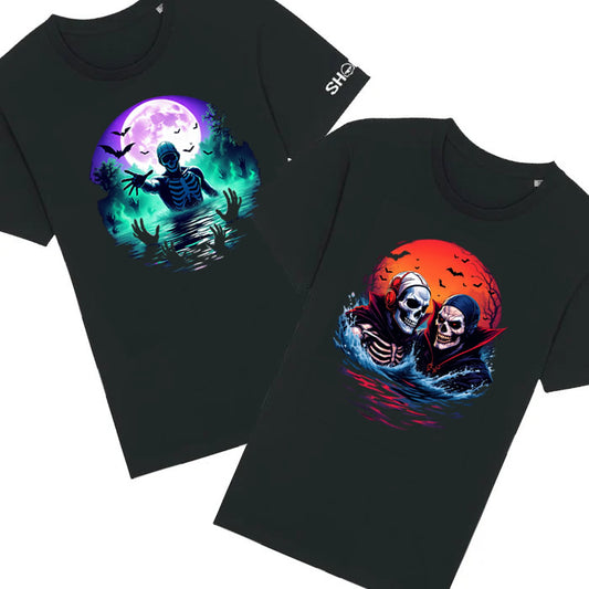 SHOALO - Halloween Premium Organic Cotton Unisex T-Shirt - 2 PACK